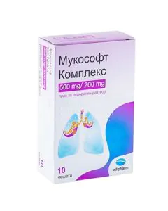 Мукософт комплекс 500 мг/ 200 мг х10 сашета Adipharm