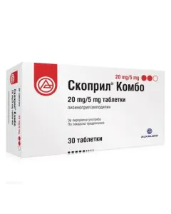 Скоприл комбо 20 мг/5 мг х30 таблетки Alkaloid