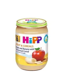 HiPP Био пълнозърнеста каша с ябълки и банани 6+ месеца х190 г