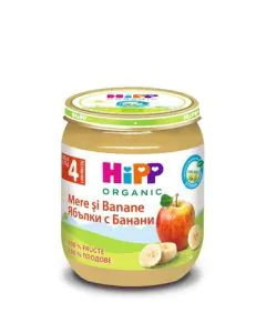 HiPP Био пюре ябълки с банани 4+ месеца х125 г