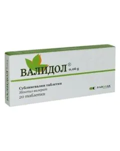 Валидол за успокоение 60 мг x20 таблетки Farmak