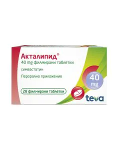 Акталипид 40 мг х28 таблетки Actavis