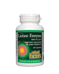 Лактаза ензим 250 мг за храносмилане на лактозата х60 капсули Natural Factors