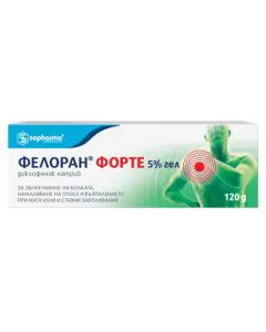 Фелоран Форте Гел 5% при болка и оток х120 г Sopharma