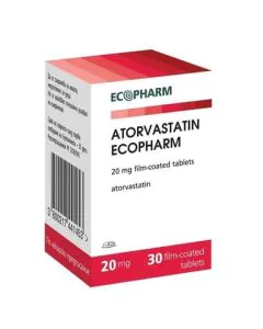 Аторвастатин 20 мг х30 таблетки Ecopharm