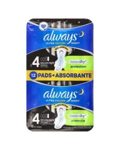 Always Platinum Ultra Night Duo Дамски превръзки нощни x12 бр