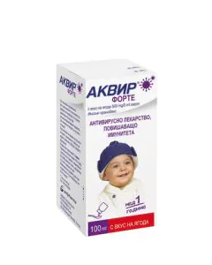 Аквир Форте 500 мг/5 мл сироп за деца с вкус на ягода x100 мл