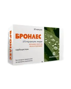 Бронлес за по-лесно отхрачване 375 мг x20 капсули Alkaloid