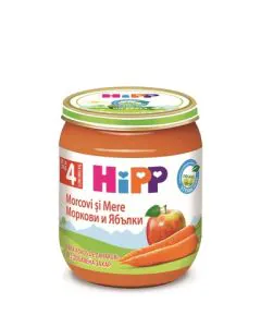 HiPP Био пюре моркови с ябълки 4+ месеца х125 г