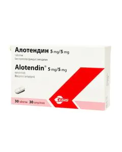Алотендин 5 мг/5 мг х30 таблетки Egis