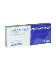 Еналаприл 10 мг х30 таблетки Чайкафарма