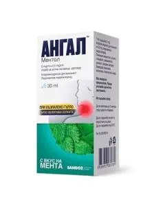 Ангал Ментол Спрей при възпалено гърло х30 мл Sandoz