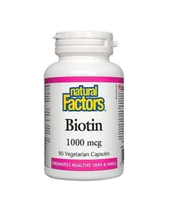 Биотин 1000 мкг за коса кожа и нокти х90 капсули Natural Factors