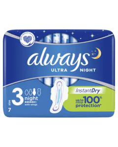 Always Ultra Night Дамски превръзки нощни x7 бр