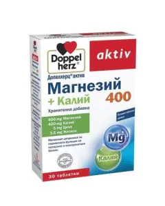 Doppelherz aktiv Магнезий 400 + Калий за нормална функция на мускулите х30 таблетки