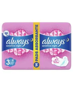 Always Sensitive Ultra night duo Дамски превръзки нощни х14 броя