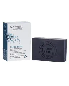 Pure Skin Черен детокс сапун с активен въглен х100 г Biotrade