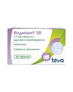Индипам SR 1.5 мг х30 таблетки Teva