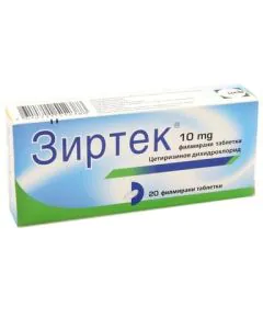Зиртек при алергии 10 мг x20 таблетки UCB Farchim
