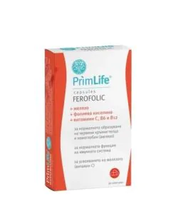 PrimLife Ferofolic с желязо и фолиева киселина х30 капсули