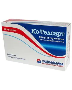 Ко-Телсарт 80 мг/25 мг х28 таблетки Чайкафарма