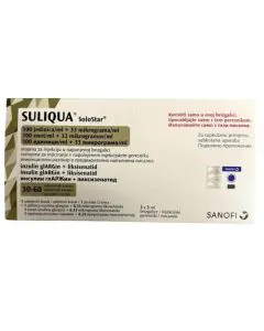 Суликва Пенс 100 IU/33 мкг/мл 3 писалки х3 мл Sanofi