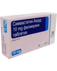 Симвастатин 10 мг х30 таблетки Accord