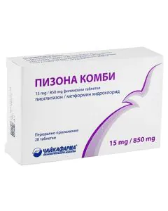Пизона Комби 15 мг/850 мг х28 таблетки Чайкафарма