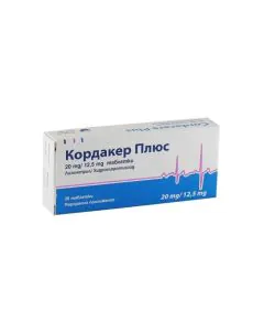 Кордакер Плюс 20 мг/12.5 мг х30 таблетки