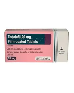 Тадалафил 20 мг х4 таблетки Accord