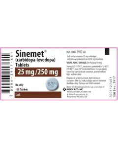 Синемет 25 мг/250 мг х100 таблетки Merck