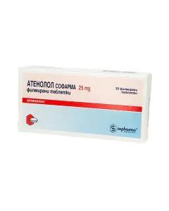 Атенолол 25 мг х30 таблетки Sopharma