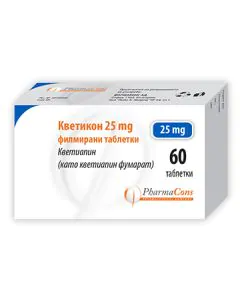 Кветикон 25 мг х60 таблетки PharmaCons