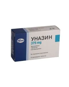 Уназин 375 мг х12 таблетки Pfizer