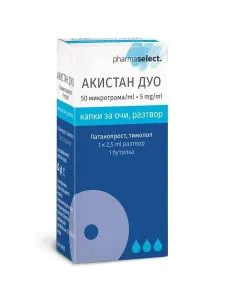 Акистан Дуо капки за очи 50 мкг/5 мг/мл х2.5 мл Pharma Select