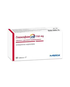 Глюкофаж XR 750 мг х60 таблетки Merck