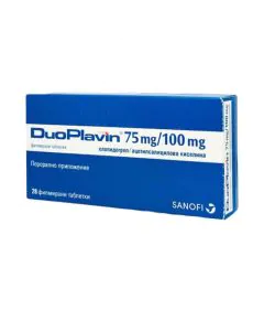 Дуоплавин 75 мг/100 мг х28 таблетки Sanofi
