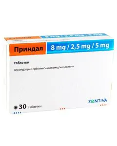 Приндал 8 мг/2.5 мг/5 мг х30 таблетки Zentiva