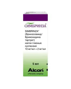 Симбринза капки за очи 10 мг/2 мг/мл х5 мл Alcon