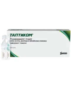 Таптиком капки за очи 15 мкг/5 мг/мл 30 дози х0.3 мл Santen